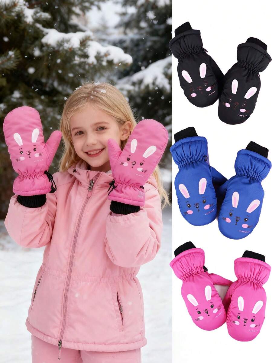 Guanti invernali termici per bambini - Guanti sportivi per climi freddi con disegno di pupazzo di neve, alta qualità e isolamento spesso per bambini e bambine, guanti rossi per sci, snowboard, attività all'aperto - Guanti per bambini facili da pulire per uso quotidiano e occasioni speciali, accessori per lo sci, design giocoso, costruzione durevole, accessori