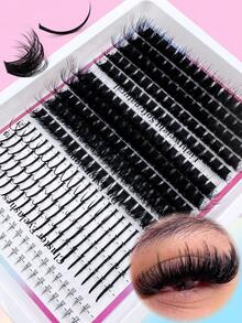 4 Styles Cartoon Eyelash Clusters, Pointed Tip Eyelashes, Individual Eyelash Clusters, Pointed Tip + Lower Lashes + 160D + 200D/60D + 80D/80D + 100D Natural Makeup Effects, 320/310/290/190 Pieces, 6-21mm Mixed Length, Cat Eye Thick & Moisturizing False Eyelashes, Reusable, Individual Segment Lashes, Lightweight & Soft, Suitable For DIY Lash Extension At Home - DD - 查看 1
