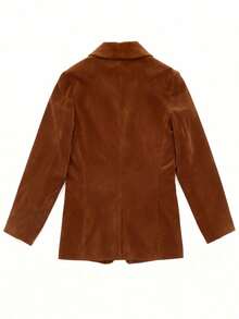 Women's Velvet Blazer , Classic Lapel Collar Double-Breasted Hollow Neck Design , Urban Chic Mix And Match Commuter , Suitable For Business Office Bar Party Fashion Street Photography