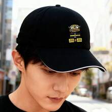 A sports cap with the black Champions logo, featuring fashionability and suitable for summer. breathable large head around fashionable low cap retro unisex low cap sports baseball cap ball cap graphic print visual small head around snapback Baseball cap snapback cap Duckville cap duck cap - ブラック - チェックする 3