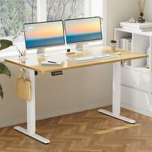 Sweetcrispy Electric Standing Desk, Height Adjustable Sit Stand Up Desk, Computer Workstation Rising Home Office Gaming Table With Memory Preset Splice Board - View 2