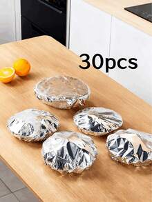 10/20/30 Reusable Aluminum Foil Insulation Film, Food Cover, Kitchen Preservation Insulation Film Stretch Cover, Suitable For Kitchens And Dining Tables. It Is Reusable, Durable, And Can Keep Fruits, Meals, Tableware, Insulated Meal Boxes, And Meals Warm. It Has A Reflective Surface And Heat-Resistant Cover. - Multicolor - View 10