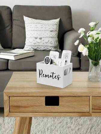 1 pieza Caja de almacenamiento de control remoto de TV y cosméticos, caja de madera para control remoto de mesa de noche, caja de almacenamiento de mesa de noche, organizador de control remoto de escritorio, organizador de control remoto clásico de madera para el hogar, contenedores de decoración del hogar para organización, decoraciones navideñas y de Acción de Gracias