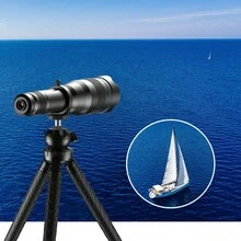 APEXEL 60倍单筒望远镜，适用于手机，专业长焦镜头，带三脚架，高倍高清望远镜，适用于智能手机，是音乐会、徒步旅行、观光和体育赛事的理想之选，兼容和安卓手机，适合夏季假期、旅行、创意摄影、社交媒体内容、Vlog、度假旅行工作室、户外直播、旅行Vlog视频录制、网红内容、手机配件、手机相机镜头、摄影配件 - 黑色 - 查看 5