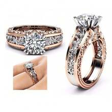 Couple Rings Set, Women's Exquisite Stainless Steel Ring And Men's Simple Fashion Ring, Perfect Gift For Lover's Wedding, Engagement And Anniversary - Men - 查看 4