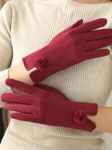 Mănuși de iarnă confortabile din piele întoarsă 1 buc pentru femei, piele întoarsă moale, mănuși calde, compatibile cu ecranul tactil, mănuși rezistente la vânt și pentru ciclism, articole versatile, cadouri excelente de iarnă pentru prietenele de sex feminin