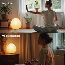 Rice Paper Lamp Retro Rice Paper Bedside Lamp With White Shade Decoration Bedroom Table Lamp E14 Socket Max. 25 W 1.8 M Cable Paper Lamp Living Room Decorative Lamp H 23 Cm - As Pic - View 3