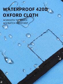 1 pieza Bolsa de almacenamiento de papel de regalo impermeable de tela Oxford azul - Plegable, resistente a arañazos, a prueba de polvo, bolsa de almacenamiento de rollos de papel de regalo de Navidad con asa - Azul - Ver 7