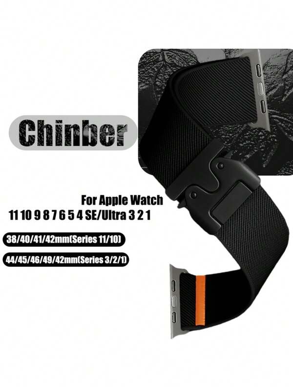 chinbersky Upgraded Flexible Sport Band For Apple Watch, Feather-Light Stretchy Nylon With Parachute Buckle, Breathable Comfort For Men Women, Fit All Series 49mm 45mm 44mm 41mm 38mm