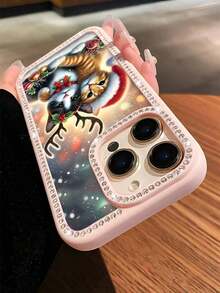 Funda navideña para phone 17 Pro Max con temática de escena nocturna nevada y dos adorables gatos. Compatible con phone 17, 16, 15, 14, 13, 12, 11, Pro, Pro Plus y 17 Air. ¡Un regalo perfecto! - Multicolor - Ver 3