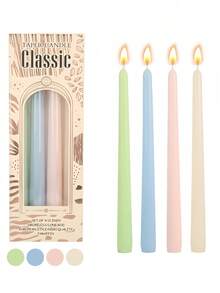 2025新款渐变色蜡烛套装，4支/盒，欧美风格长蜡烛，适合家居装饰、浪漫约会、婚礼派对、慵懒下午茶，无香蜡烛，设计师特别配色方案，礼盒包装，是馈赠亲朋好友的理想礼物，适合任何节日和季节，是生日、毕业等场合的完美礼物。 - 彩色 - 查看 31