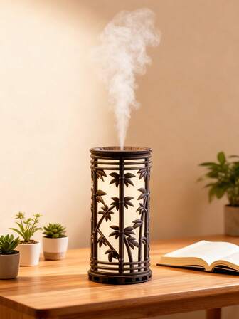 Humidificador y luz nocturna - Tecnología de ondas sonoras Minihumidificador de vapor frío/caliente con tecnología de ondas sonoras apto para dormitorio, oficina - Difusor de escritorio decorativo ABS silencioso con funcionamiento de bajo voltaje