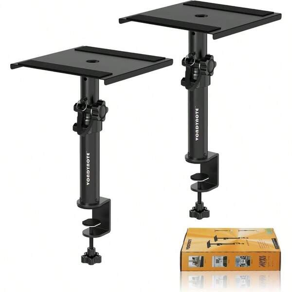 Set Of 2 Desktop Clamp Speaker Stands Short Studio Monitor Stands Height Adjustable