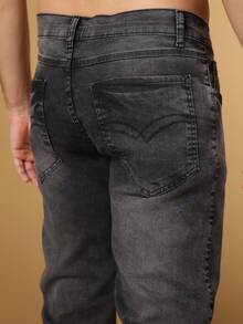 Estone Men's Skinny Jeans With Elastane - 黑灰 - 查看 6