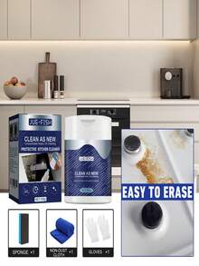 Jue-Fish 100g Kitchen Protective Cleaning Powder, Cleaning Powder For Kitchen Exhaust Fan, Stove, Faucet Oil Stains And Dirt, Contains Decyl Glucoside, Olive Oil Unsaponifiables, Lemon Fruit Extract - Multicolor - View 13