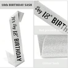 女孩18岁生日装饰 18岁生日皇冠和绶带 女孩礼物 派对用品和小礼品 - 彩色 - 查看 15
