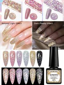 FOUR LILY 7ml Glitter Diamond Gel Nail Polish New Reflective Disco Shiny Nail Polish Ultra-Shimmer Nail Gel For DIY Manicure - Multicolor - View 1