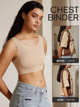 女士塑胸吊带背心，无缝隐形文胸吊带背心，透明，可调节以减少胸部视觉效果，塑身衣上装紧身显瘦衬衫