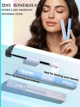 LUCK LTGIRL Eyelash Glue,2 In 1 Lash Bond And Seal,Strong Hold And Long Lasting,Lash Glue,10ml,Suitable For Travel/Vacation/Dates Etc. To Carry Around. Can Wear And Remove False Eyelashes Anytime.