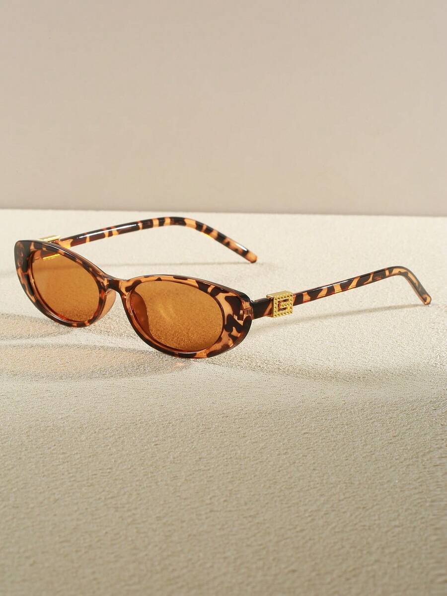 1 Pair Oval Women Daily Versatile Fashion Glasses, Suitable For Cycling, Street Style, Beach Travel, Fashion - Multicolor - View 1