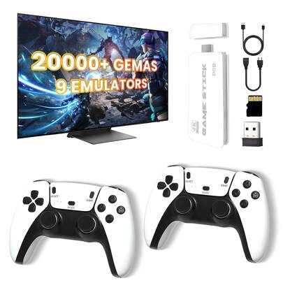 2025 Upgraded Retro Gaming Console Stick, Classic Video Games Stick With 4K HD, 20000+ Games - Plug & Play TV Video Gaming Stick With Upgrade Dual 2.4G Wireless Controllers
