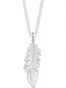 Collar para mujer con pluma, estilo bohemio, estilo , en plata de ley 925, 80cm, Year-Round, Sin piedra preciosa - 1 - Ver 5