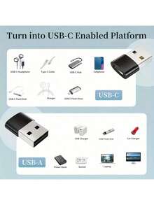 (8Pcs/4Pcs) USB C To USB Adapter, Type C Female To A Male Charger Converter USB C Male To USB3.0 Female, Micro USB To USB-C Adapter Support Fast Charging And Data Transfer Type-C Male To USB OTG Connector - màu đen - Xem 3