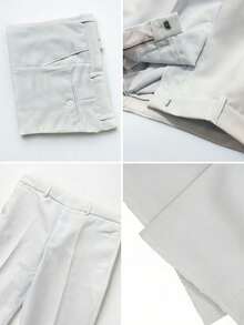 pthirillo Men's Tailored Slim Fit Executive Dress Pants, Smart Casual Style, Oxford Polyester Fabric, Classic Formal, Lightweight And Refined - 白色 - 查看 10