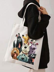 Túi vải bố in hình các giống chó, hình cún con đáng yêu - Túi mua sắm tái sử dụng, quai đeo vai bền chắc, hoàn hảo cho mua sắm và làm quà tặng, túi đeo vai cỡ lớn dành cho nữ, món quà lý tưởng cho việc mua sắm, sử dụng hàng ngày, du lịch, đi học và đi làm, món quà tuyệt vời nhất cho người yêu chó, cũng thích hợp cho tháng Ramadan, Eid, Ngày Valentine, Giáng sinh hoặc Lễ Tạ ơn. - Nhiều màu - Xem 8