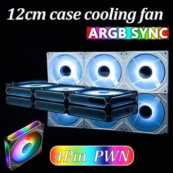 XFENGX-Fan 6-Pro ARGB Färgglad 12 cm Temperaturreglerad PC-fläkt, Effektiv brusreducering, Förbättrar kylning och estetik, Luftkylningsavledning