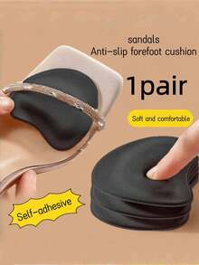 QKC 1 Paar Vorfuß Rutschfeste Pads für Sommerhochheels, aus Schwammmaterial für Schweißabsorption und Polsterung, geeignet für Frauen mit schwitzigen Füßen, Geschenkidee - Schwarz - Übersicht 6
