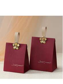 玫瑰图案丝带礼盒，时尚生日礼物包装盒，婚礼派对用品 - 彩色 - 查看 1