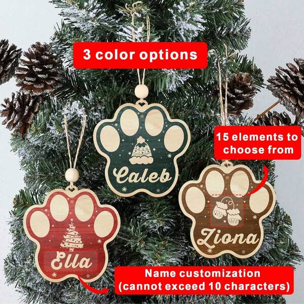 1 Peça Enfeite de Natal de Madeira com Pegada de Cachorro, Recortes de Pegada, Enfeites de Natal de Madeira Personalizados, Enfeite de Natal Personalizado, Enfeites de Árvore de Natal, Enfeite de Memorial de Cachorro, Enfeites de Boneco de Neve, Enfeites Personalizados, Enfeites de Natal da Família, Lembranças, Presente de Condolências, Enfeites de Madeira de Natal Lembrança