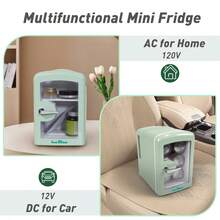 IceBlue 4L Makeup Refrigerator, Valentine's Day Gift Mini Fridge For Cosmetics And Drinks, Car/Home Use (Green/Pink/White/Black), Transparent Window And Chrome Handle - Green - View 5