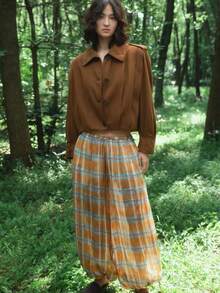 Giacca plissettata di colore unito, stile europeo e americano, di moda e semplice