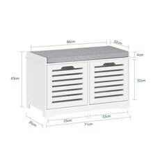 SoBuy Shoe Bench FSR23--W - White - View 5