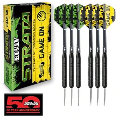 Darts Set Strata Game On Twin Set Of Darts 20g Black Steel Tip Dart With Flights And Shafts Ideal For Beginners And Casual Players​