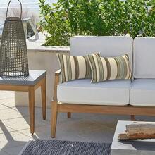 Outdoor/Indoor Throw Pillows, 18x18 Square Pillows With Inserts Bed, Couch, Sofa & Patio Furniture (Set Of 2, Monstera Blue), Decorative Pillows - 條紋瑪瑙 - 查看 6