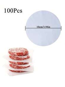 50pcs Round Parchment Paper Sheets,Non-Stick Waterproof Oil Proof Meat Wrapping Paper Squares,White Paper, Hamburger Paper, Round Food Mat Paper, Oil-Absorbing And Oil-Proof Paper, Non-Stick Food Paper, Healthy Baking Paper - Multicolor - View 11