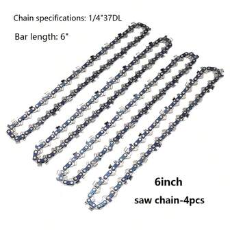 4条6英寸1/4英寸37节高品质蓝镀层链锯链，适用于园林工具配件