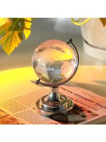 Crystal Globe High Transparency 3D Rotating Crystal Globe Office Living Room Decor, Precision Carved Crystal Globe, Minimalist Ins Style Creative Desktop Ornament, Graduation Gift Classmate Present - Multicolor - View 1