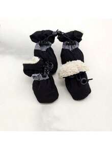 4pcs/Set Waterproof Anti-Slip Pet Dog Shoes Chihuahua Rain Boots For Small Dogs & Puppies