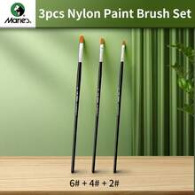 Marie's Filbert Paint Brushes Set, 3pcs Nylon Synthetic Hair Paintbrushes Kit, Professional For Oil, Acrylic, Gouache Painting, Mini Figures, Eggs, Rocks, Watercolor, Crafts, Models, Canvas And More, Premium Painting Supplies For Artists And Adults In Halloween