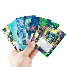 100个可重复使用可密封铝箔袋 - 1克/0.035盎司，可折叠拉链袋，彩色设计，耐用聚酯纤维材质，适用于糖果、小物件、礼品包装和收纳，可重复使用拉链袋，礼品包装，鲜艳印花，轻便材质，小型企业适用 - 彩色 - 查看 5