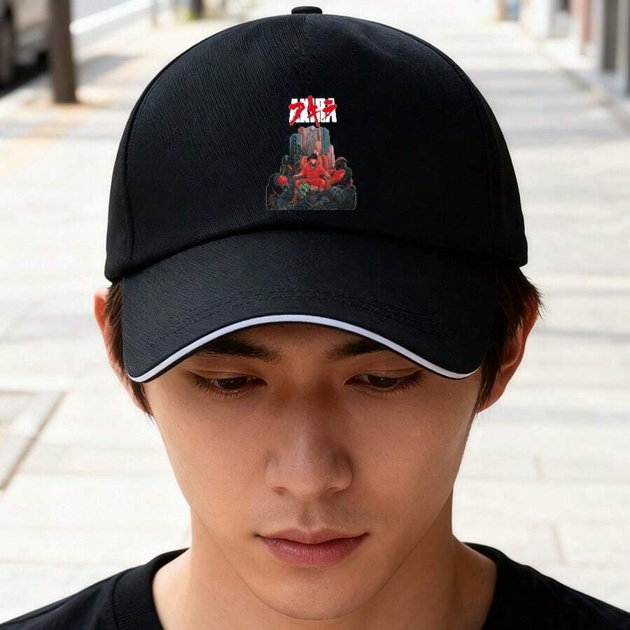 Black Cap Evangelion Design Fashion Headwear retro snapback cap Duckville cap unisex low cap low cap sports fashionable baseball cap snapback breathable ball cap duck cap Baseball cap large head around small head around graphic print visual - ãã©ã㯠- ãã§ãã¯ãã 1