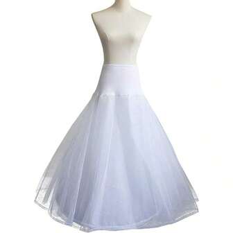 1 st. damkjol med justerbar midja och A-linjeform, dubbelt lager nätfoder och benstomme