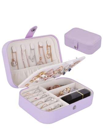 Stor smyckeslåda för resor, multifunktionell presentlåda, bärbar smyckesorganisatör, vattentät smyckeslåda, lämplig för ringar, hängen, örhängen, halsband etc. En present till mamma, älskare, vän, kollega, granne. Researtiklar, skolmaterial, studentboende, höstdekorationer, sovrumsdekorationer.