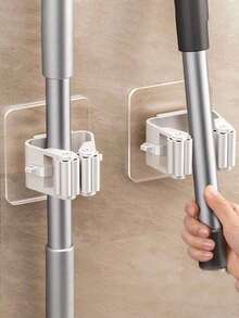 1/2/4/6/8pcs, Mop Holder, Mop Hook, Mop Clip, Wall Mounted Mop And Broom Storage Clip, Mop Hanging Rack, Multifunctional Tools Storage Clip For Bathroom Kitchen Garden, Cleaning Accessories, Household Gadgets No-Drill