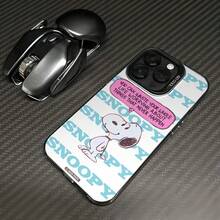 Miniso Peanuts Comic Snoopy Phone Case With  "SNOOPY" Text, Snoopy Character And Inspirational Quote  For IPhone 17 Pro Max/17 Pro/17 AIR/17 16, 15, 14, 13, 12, 11 Pro Max, X, XR, XS Max, 8, 7 Plus,Ideal For Holiday Gifting,The Girlfriend,Stocking Stuffers,For Iphone 17 Pro Max Case,Iphone 17 Pro Max Case,Iphone 17 Case. - 黑色 - 查看 2