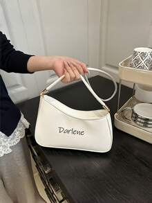 Customized Name Women's Crossbody Bag - Zipper PU Shoulder Bag, Elegant Casual/Formal Occasion Suitable - White/Khaki/Black, Daily Gift Choice - Multicolor - View 2